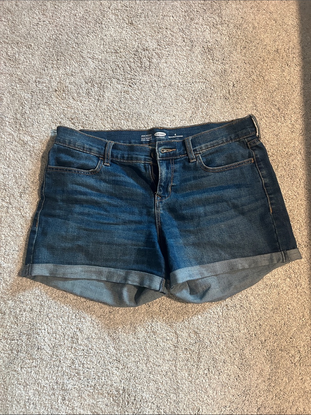 Old Navy Dark Blue Denim Cuffed Shorts